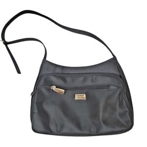 The Filer New York Organizer Black Nylon Crossbody Bag Multi Pocket Travel Purse